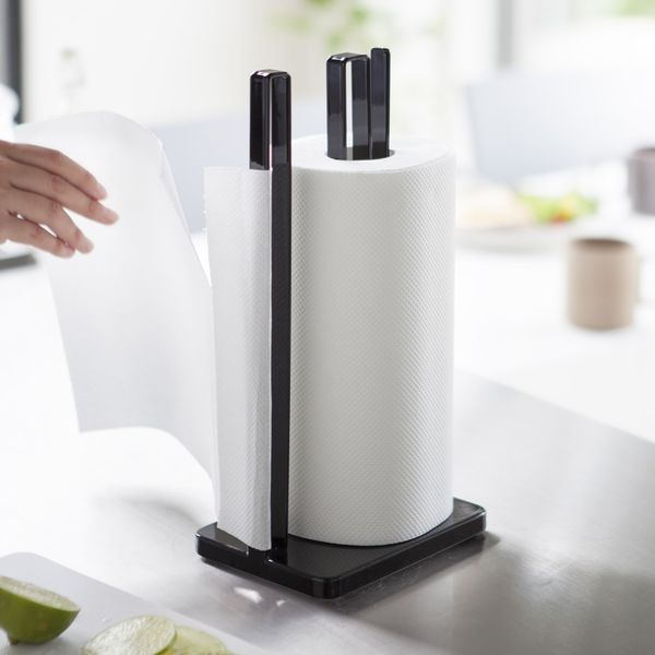 山崎実業 tower タワー 片手で切れるキッチンペーパーホルダー ブラック 3262