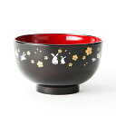 お椀 洗浄機対応椀 桜うさぎ 溜内朱 | 食器 和風 和食器