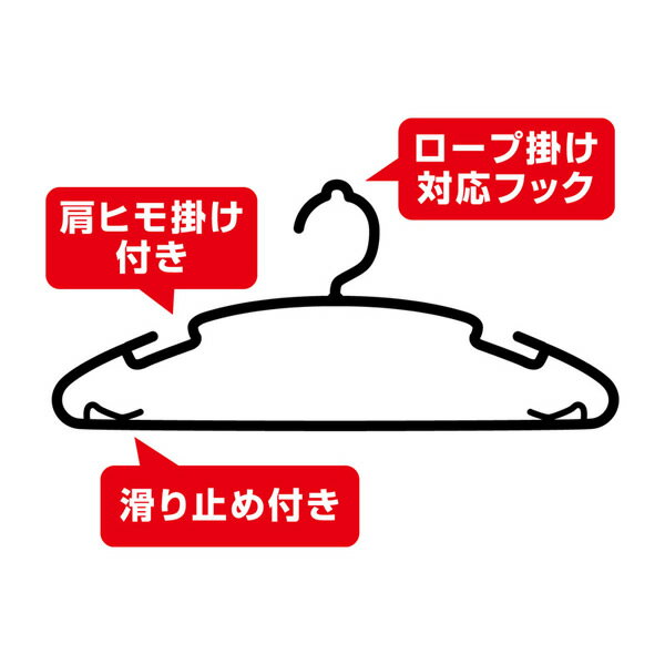 洗濯ハンガー 衣類シンプルハンガー ブラック 10本組 O-403 ｜ 物干しハンガー シ...
