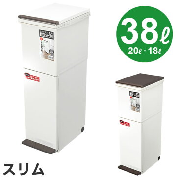 分別 ダストボックス ペダル ゴミ箱 2段 スリム 38L (パッキン付き)