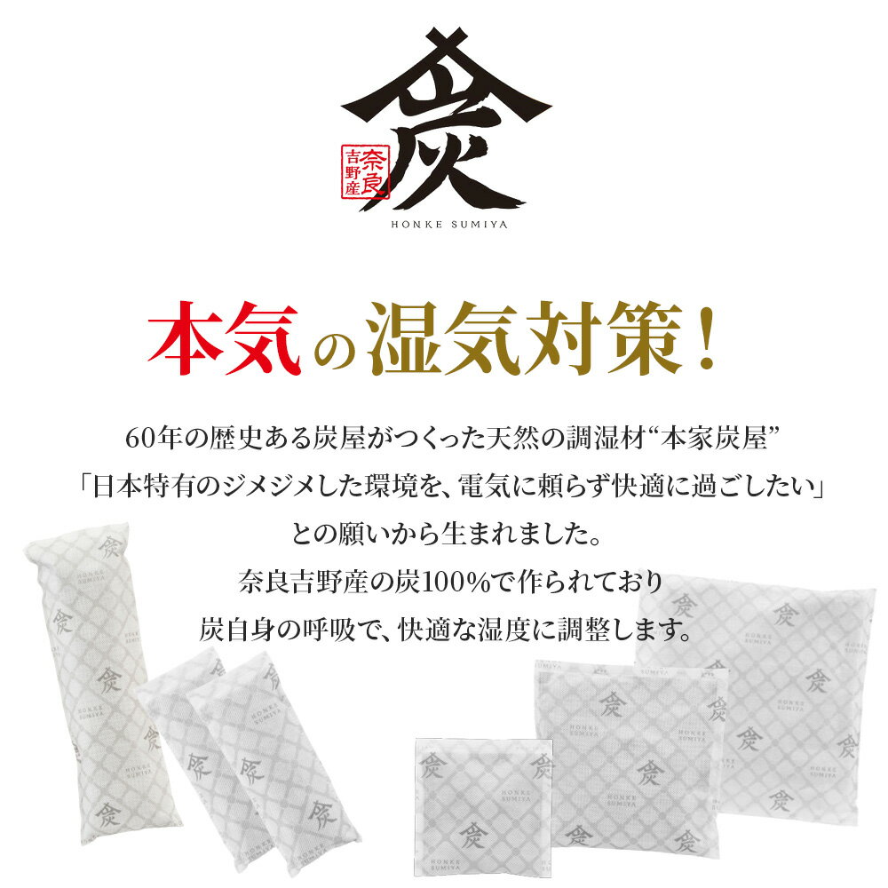 調湿・消臭木炭 本家炭屋 スクエアタイプ S ｜ 調湿炭 調湿剤 消臭炭 消臭剤 吉野産炭 すみ 国産木材 繰り返し使える エコ 炭 環境に優しい 湿気とり 湿気対策 タンス 引き出し 衣装ケース バッグ