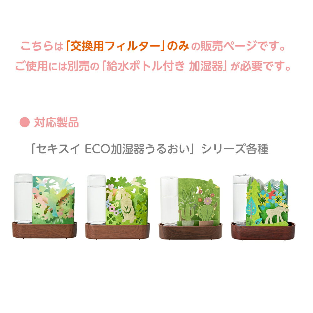 びーんず キッチンと暮らしの道具の交換用フィルター セキスイ ECO加湿器うるおい交換フィルター 柄が選べる: 小鳥 / うさぎ ｜ 替えフィルター 専用フィルター スペア 自然気化式加湿器 加湿 エコ ペーパー 紙 卓上 インテリア｜アングル3