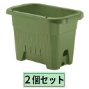 リッチェル プランター 水ラク菜園上手45型 グリーン 2個セット | 植木鉢 貯水スペース プラスチック製 家庭菜園 鉢