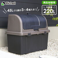 リッチェル ゴミ箱 屋外 大容量 屋外ストッカー（仕切りなし） 220L ブラック R220...