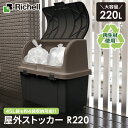 リッチェル ゴミ箱 屋外 大容量 屋外ストッカー（仕切りなし） 220L ブラック R220 ｜ ごみ箱 ダストボックス ベランダ ゴミ ストッカー 大型 外置き 再生材使用 エコ 屋外ゴミ箱 室外 人気 3