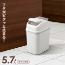 ごみ箱 エバン スウィング 5L ホワイト | ゴミ箱 ダストボックス スイング式 室内用 白 おしゃれ 5リットル 洗面所 トイレ(3)