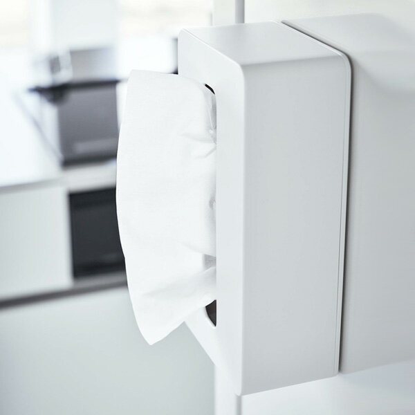 山崎実業 tower タワー マグネット コンパクトティッシュケース ハイタイプ 選べるカラー: ホワイト 5806 / ブラック 5807 | ソフトパック用 200組 400枚 磁石 袋ティッシュ [3]