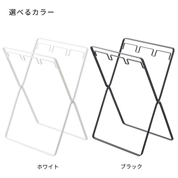 山崎実業 tower タワー レジ袋3連&45Lゴミ袋スタンド 選べるカラー: ホワイト 5714 / ブラック 5715 | ごみ箱 折りたたみ 分別 レジ袋スタンド ペットボトル プラ 缶 キャンプ