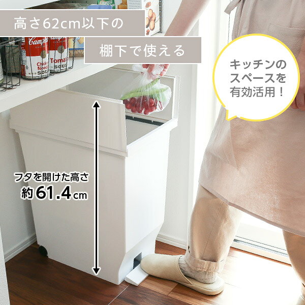 ゴミ箱 エバン 両開きペダルペール 30L+40L 2個セット ブラック / ホワイト | ごみ箱 ダストボックス おしゃれ ペダル式 キャスターつき 分別 カウンター下 キッチン 棚下 観音開き ペール