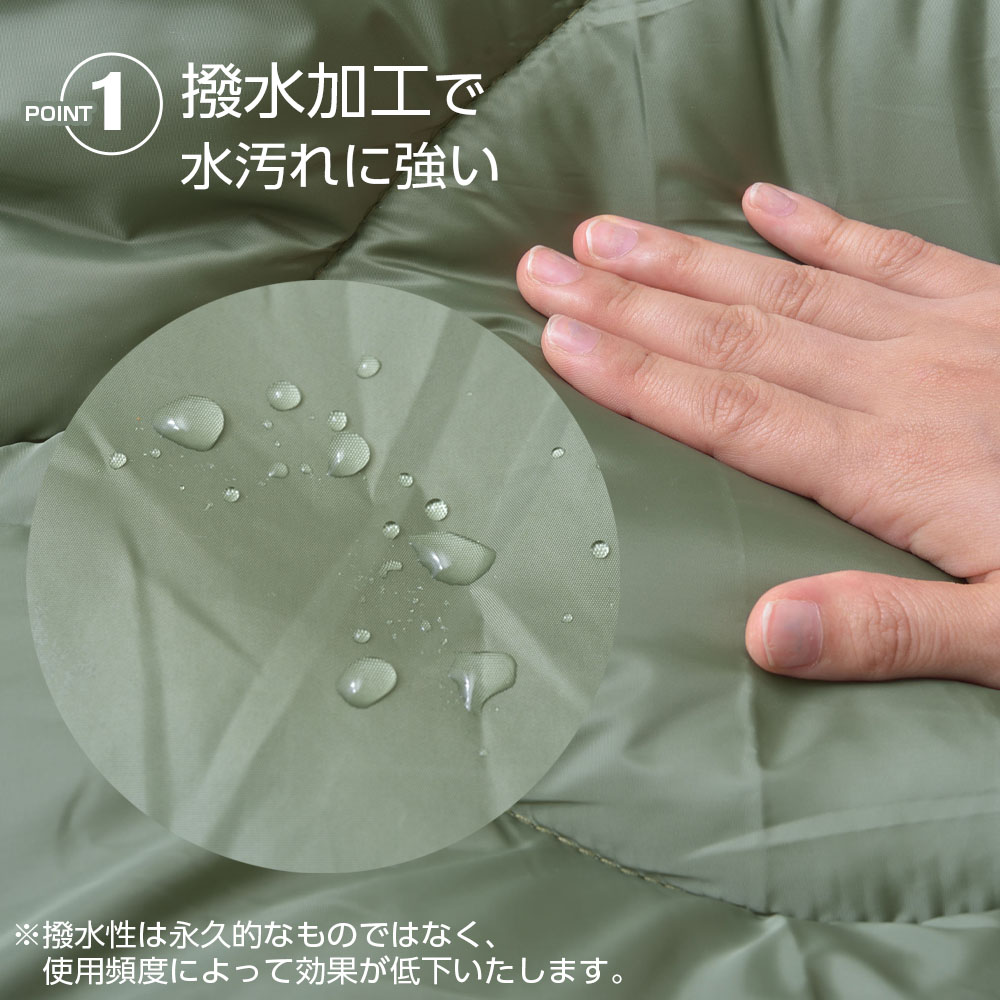 こたつ布団 コタツ布団 正方形/長方形 190×190cm/230×190cm KK-167/KK-168 | 撥水加工 汚れにくい ペットの毛がつかない リバーシブル バッグ付き 収納袋付き キャンプ アウトドア 炬燵 掛布団 黒 カーキ グレー ベージュ [3]