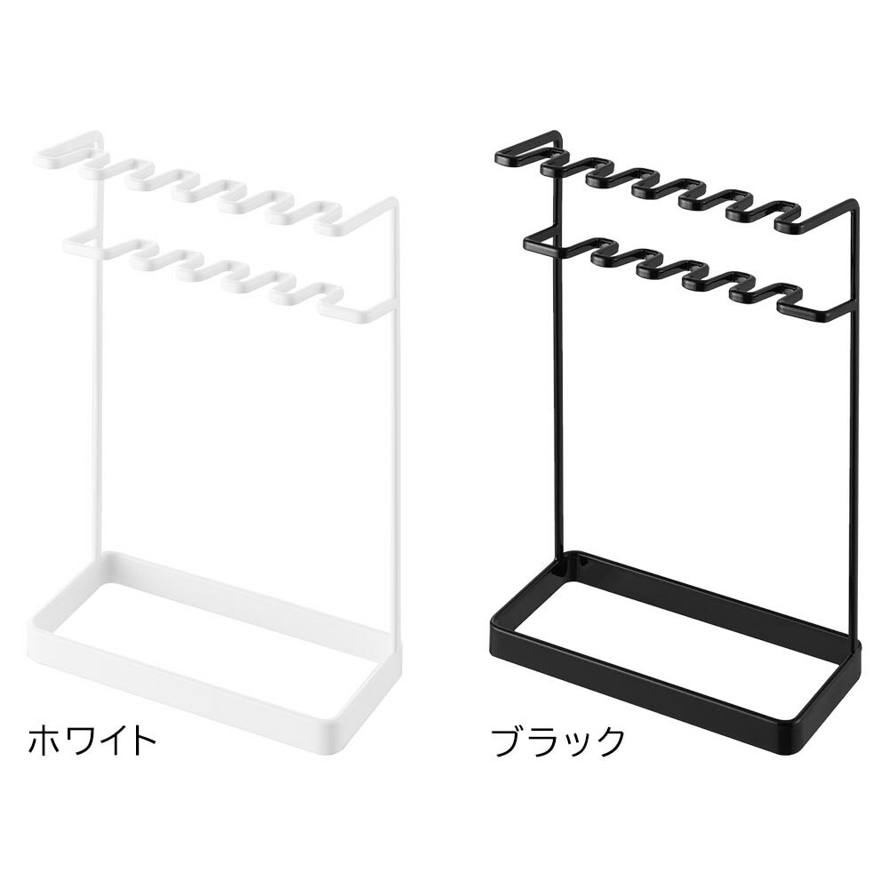 歯ブラシ&替え歯ブラシスタンド タワー 2段 山崎実業 ｜ tower ホワイト ブラック ...