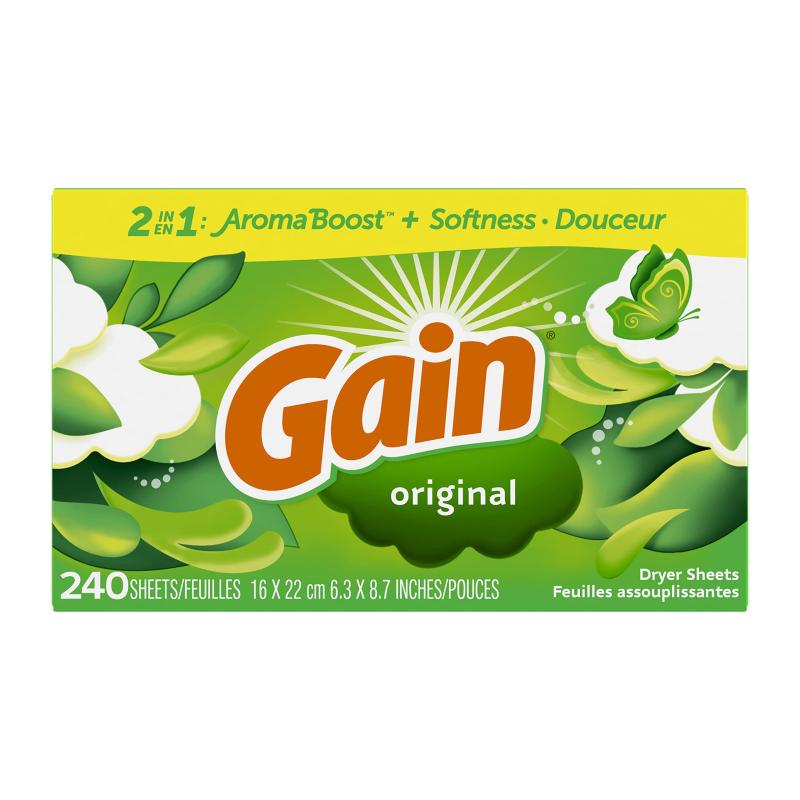 Gain Dryer Sheets, Original, 240 Count by GAIN