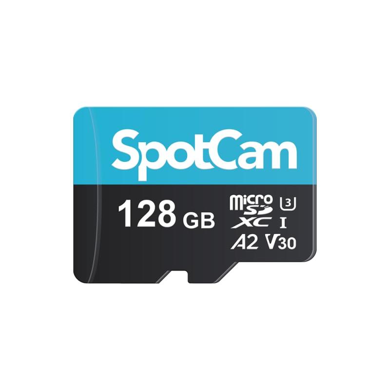 SpotCam 128GB エクストリーム microSDXC UHS-I メモリーカード、128GB microSDXC フルHDと4K UHD、UHS-I、U3、A2、V30、防犯カメラ用の拡張ストレージ[SpotCam ビジネスソリューションのデュアルバックアップ]SpotCam TC1、BC1、BCW1、MBC1、Solo 2、Ring 2、とSolo Proをサポートし、カメラがオンラインに戻ったときに切断バックアップ機能とクラウドへの画像バックアップをサポートします。[CCTVデバイス向けのスーペリアエンデュランス]過酷な条件下でも高解像度で重要な瞬間を保持し続けます。長寿命のパフォーマンスを提供するように設計されたSpotCam Extreme SDカードは、CCTVおよび監視カメラに完璧に適しています。[優れたパフォーマンスと高速スピード]連続した高品質の4K Ultra HDビデオをキャプチャし、最大190MBの印象的な読み取りおよび書き込み速度を実現します。[多様な互換性]ラップトップ、タブレット、PC、スマートフォン、カメラ、電子書籍リーダー向けのストレージ。ファイル、ビデオ、音楽[サポート]SpotCam MicroSDカードは3年間のをサポートします。