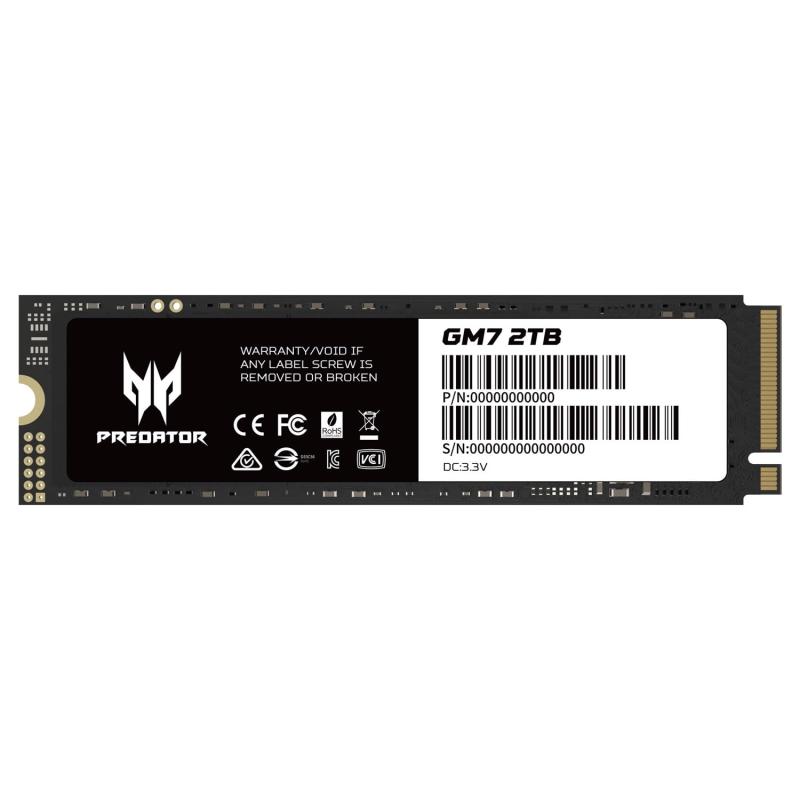 Acer Predator SSD 2TB PCIe Gen4x4 NVMe1.4 M.2 2280 PS5mFς R:7200MB/s W:6300MB/s 3D NAND TLC GM7-2TB [J[ K̔i