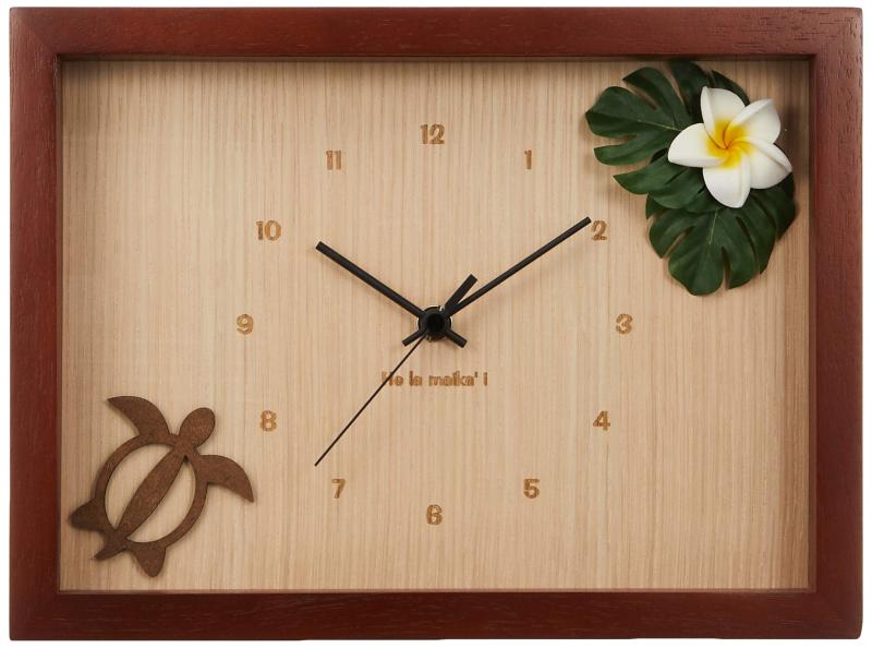 K-Art.Japan 壁掛け時計 Hawaiian Clock プルメリア ブラウン