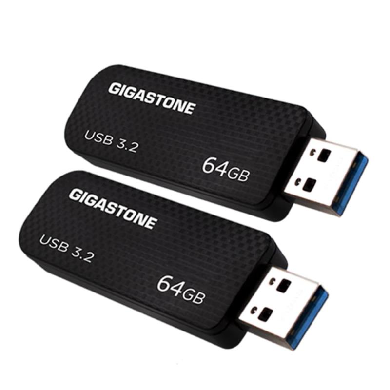 Gigastone Z30 USBメモリ 64GB USB 3.2 Gen1 高速 急速メモリ スティック キャップレス USB 2.0/3.0/3.1対応 2個セット 2-Pack