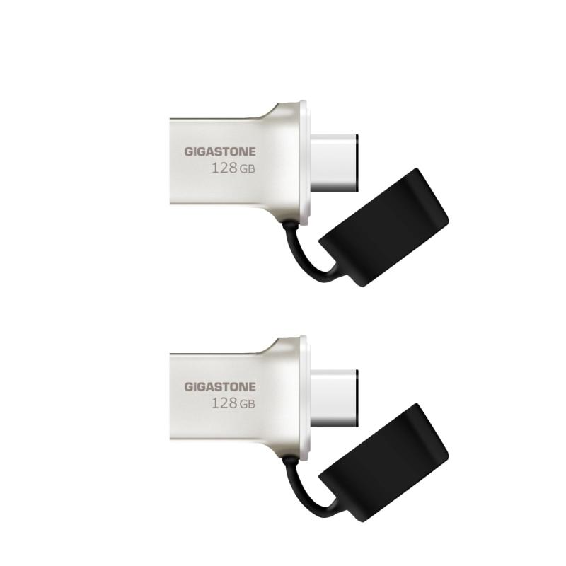 Gigastone Z50 128GB USBメモリ 2個セット Type C OTG USBタイプC両方 USB 3.2 Gen1 メモリスティック 小型 メタリック フラッシュドライブ USB 2.0 / USB 3.0 / USB 3.1