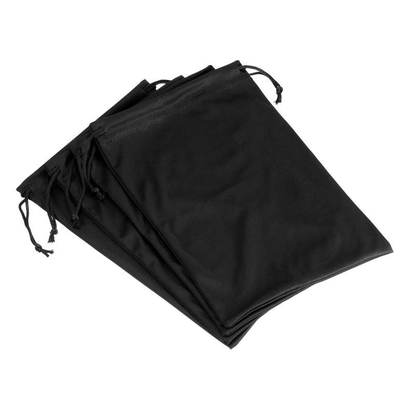  スキーゴーグルバッグ 4個 マイクロ繊維 スノーゴーグルケースカバー 柔らかい 収納スリーブ 巾着ポーチ サングラス メガネ 眼鏡 カメラレンズ用 ブラック