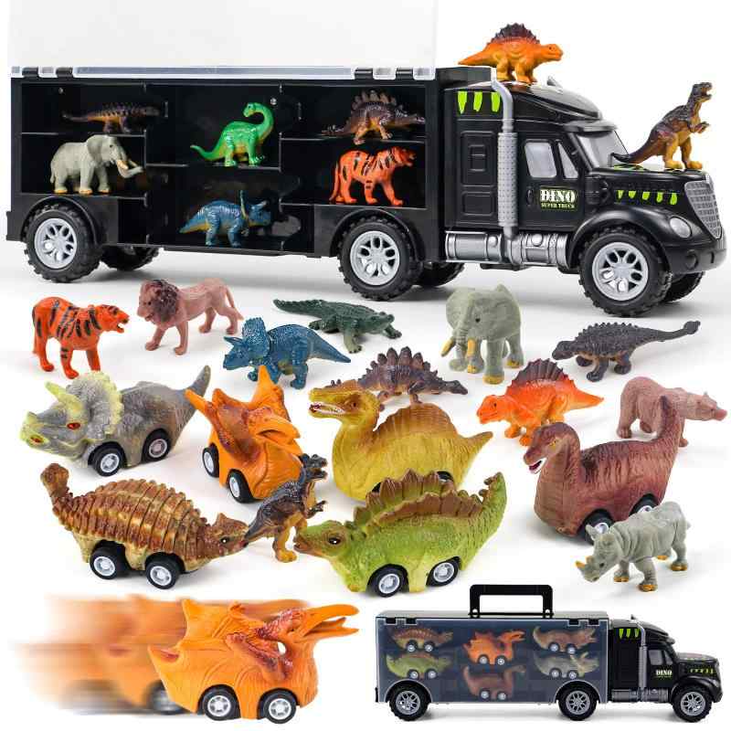楽天クラング恐竜 おもちゃ 恐竜おままごとセット 収納付きの知育玩具の車 モンテッソーリはたらくくるま おもちゃ 6 7 8歳 誕生日クリスマスプレゼント 男の子 女の子ランキング 恐竜はたらくくるま