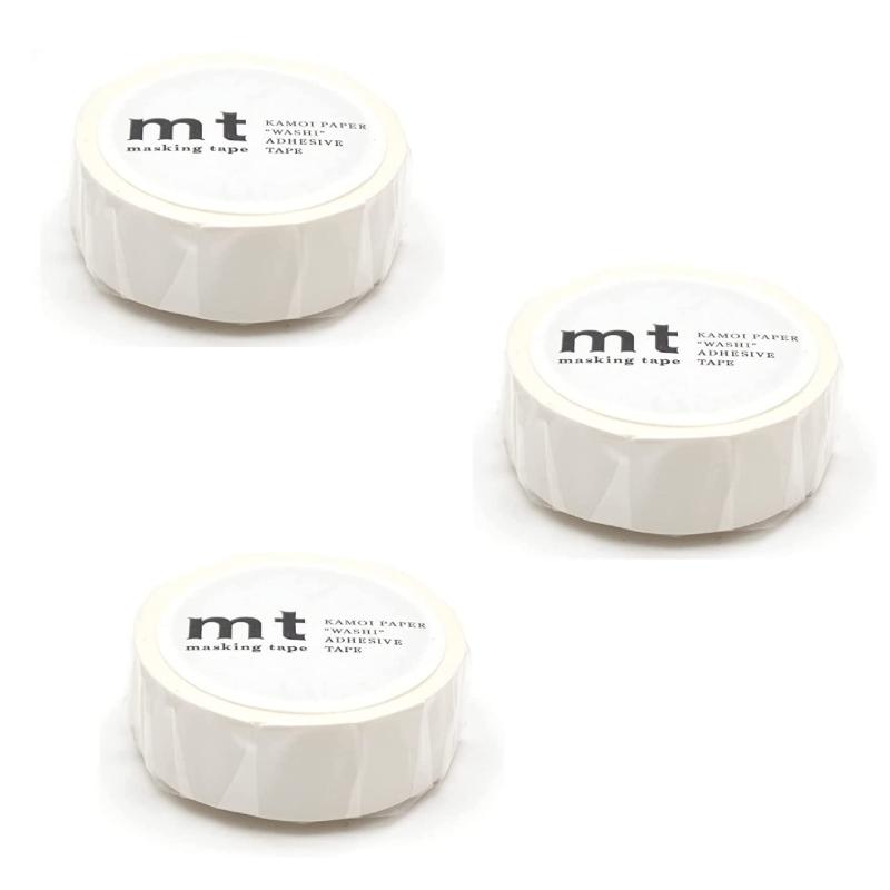 カモ井加工紙 マスキングテープ マットホワイト MT01P208 【× 3 個 】