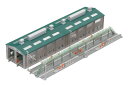 トミーテック TOMIX Nゲージ 機関区レール延長部 91037 鉄道模型用品機関区レールセット延長用のセット。機関区レールセットを延長して検修庫を再現可能。複線機関庫は機関区レールセット同梱のものと同色を採用。複線機関庫内に組立式のパンタ点検台が設置可能。レイアウトの一部は車両基地レールセットと同様に複線間隔が狭くなっていて、組み立て式のパンタ点検台給油設備を配置。車両・パワーユニットなどセット内容以外の商品は含まれません。
