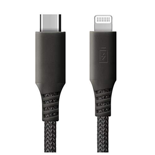 iCharger USB Type-C ＆ Lightning USBケーブル 1.5m ブラック/タフ PG-LCC15M05BK