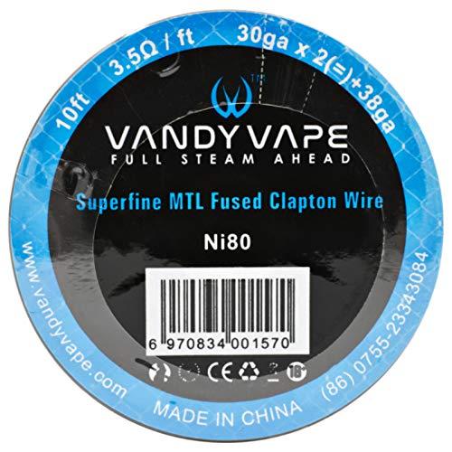 【VANDY VAPE 】MTLに最適 Super Fine MTL Fused Clapton Wire スーパーファインクラプトンワイヤー (Ni80)