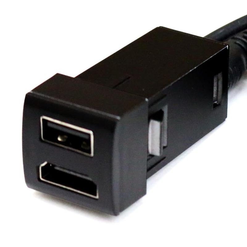 フジ電機工業 ブルコン（Bullcon） USB/HDMI 延長ケーブル EOP-SP01TC トヨタパネルCタイプ（ 22.5mm × 22.5mm ）【 車両スイッチパネルにUSB とHDMI端子を設置 】