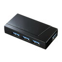 (5/1は抽選で100%P還元)サンワサプライ USB-3H417BKN USB3.2 Gen1 4ポートハブ(4ポート・バスパワー) SANWASUPPLY