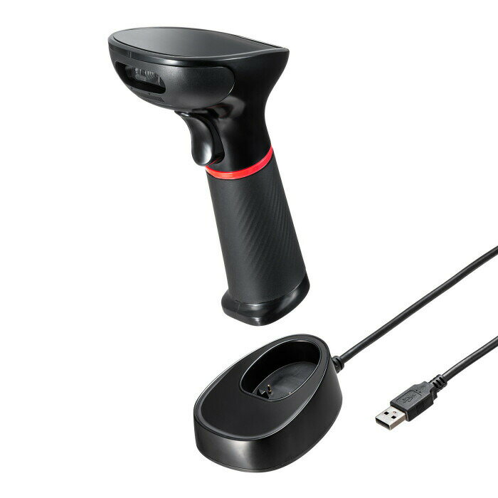 (LINEクーポン有)サンワサプライ BCR-WL2D1BK ワイヤレス2次元バーコードリーダー(2.4GHzワイヤレス) S..
