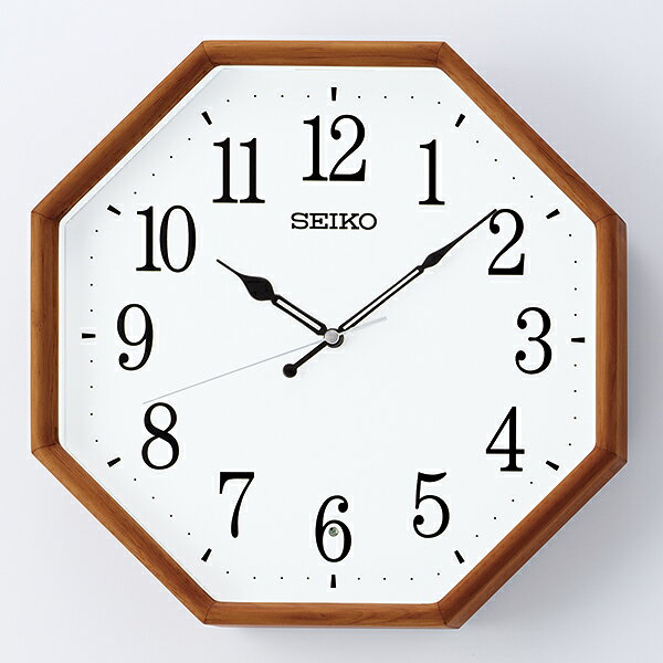 (LINEクーポン有)セイコー KX263B 電波掛時計 木枠 スイープ お休み秒針 SEIKO