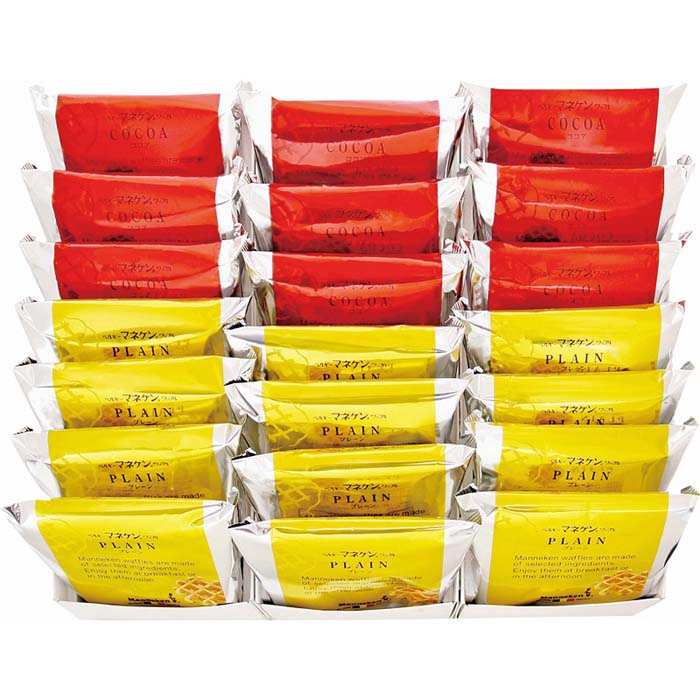 (LINEクーポン有)マネケン R21-PCG ワッフル詰合せ21個入り ギフト 御歳暮 贈り物 (のし包装無料対応可..