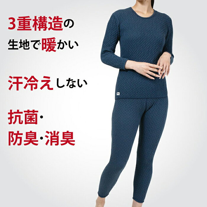 (LINEクーポン有)ひだまり チョモランマ QMS862 婦人タイツ Lサイズ ネイビー 身長...