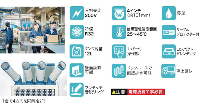 ナカトミ SPC-88 スポットエアコン スポットクーラー 冷房 熱中症対策 業務用 全閉...
