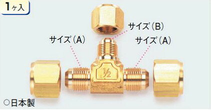 (LINEクーポン有)タスコ TASCO TA261T-3 異径フレアチーズ1/2X3/8(1ケ入)