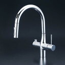 (LINEクーポン有)(送料無料) KVK KM6091DECHS ビルトイン浄水器用シングルシャワー付混合栓(センサー)撥水 電池(代引不可)