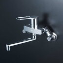 (LINEクーポン有)(送料無料) KVK MSK110KER2T シングル混合栓(eレバー) 240mmパイプ付(代引不可)