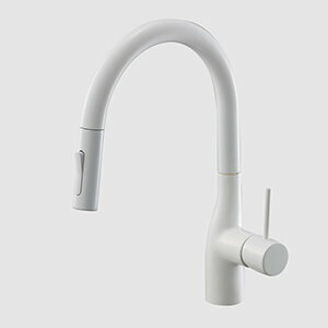 (LINEクーポン有)KVK KM6061ECC4HS シングルシャワー付混合栓(eレバー)グロスホワイト 撥水 (代引不可)