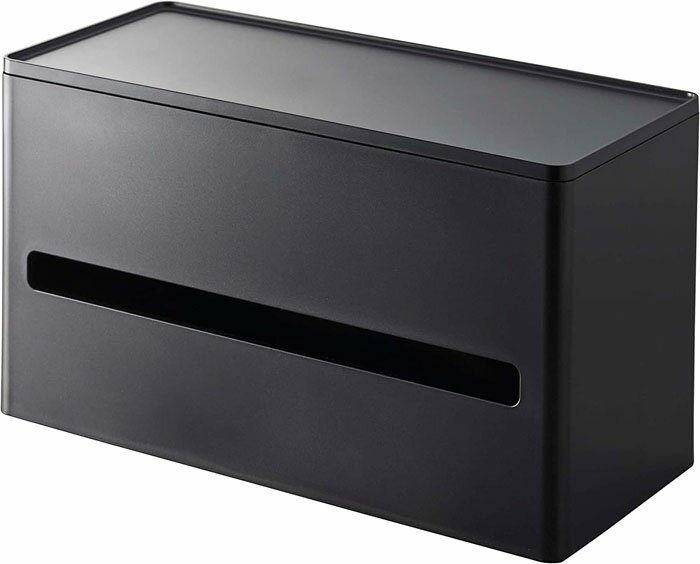 (12/5は抽選で100％P還元)山崎実業 5877 両面ティッシュケース ペーパータオルケース smart スマート 収納 シンプル ブラック YAMAZAKI