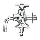 (LINEクーポン有)三栄水栓 F126V-13 散水用二口横水栓 SANEI