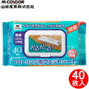 (LINEクーポン有)山崎産業 4903180201273 かるがーる フローリング用ウェットシートフタ付 40枚 フロアワイパー用 大容量 清掃 掃除 (代引...