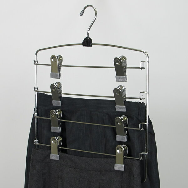 ハンガー スカート用 アニマーレ スカートハンガー 4段 シルバー AN-06 ｜ ボトム レディース 滑らない 滑り止め 衣類 ハンガーのプロが作ったのサムネイル