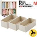 天馬 仕切りケース Fits ファブリック せいとんボックス M(幅15×奥行33×高さ11cm) 3個セット | 引き出し 整理 インナーケース フィッツプラ...