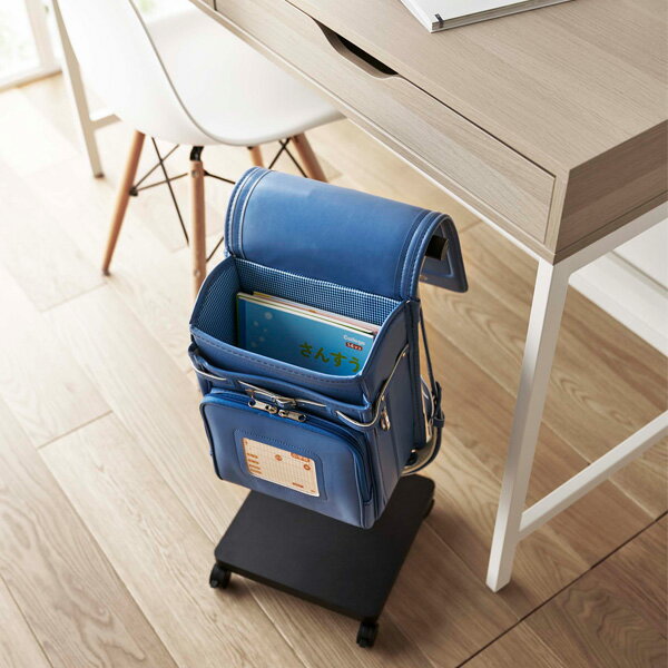 山崎実業 ランドセルラック smart スマート ランドセル収納ワゴン ホワイト 5832 / ブラック 5833 ｜ 収納 ワゴン 掛け ハンガー キャスターつき 移動できる ランドセルスタンド スリム