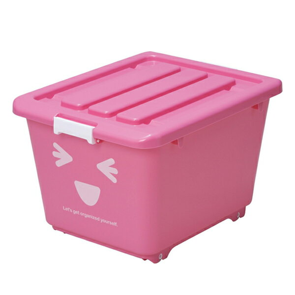 収納ケース ハッピーケース ショート ピンク 3091P | 奥行50cm プラスチック 子供部屋 蓋付き 衣類 重ねる キャスター付き かわいい 衣替え