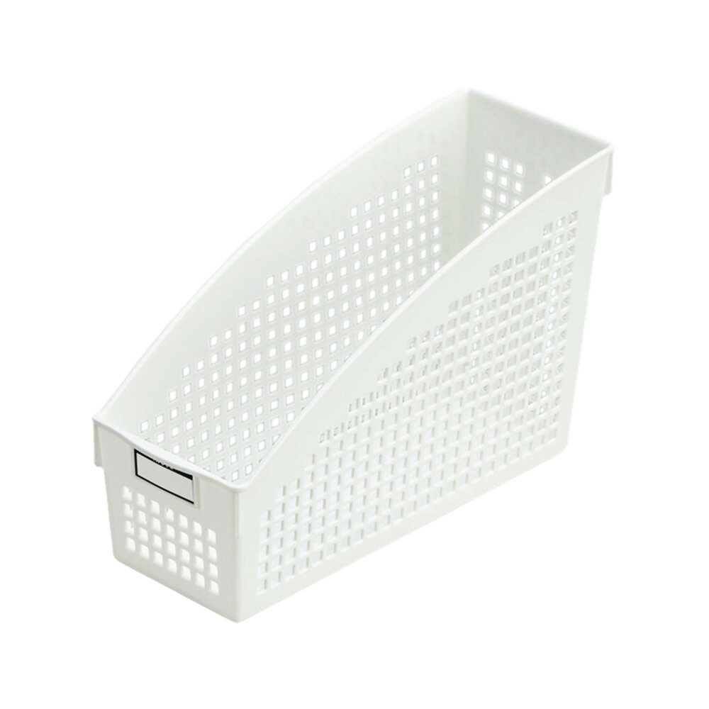 ファイル入れ 収納かご 日本製 ネームスタンド A4 ホワイト 4580 ｜ 書類入れ 小物入れ 本 雑誌 縦型 立型 名前 名称記入 インデックス 片付け ボックス 籠 カゴ 整理 整頓 2