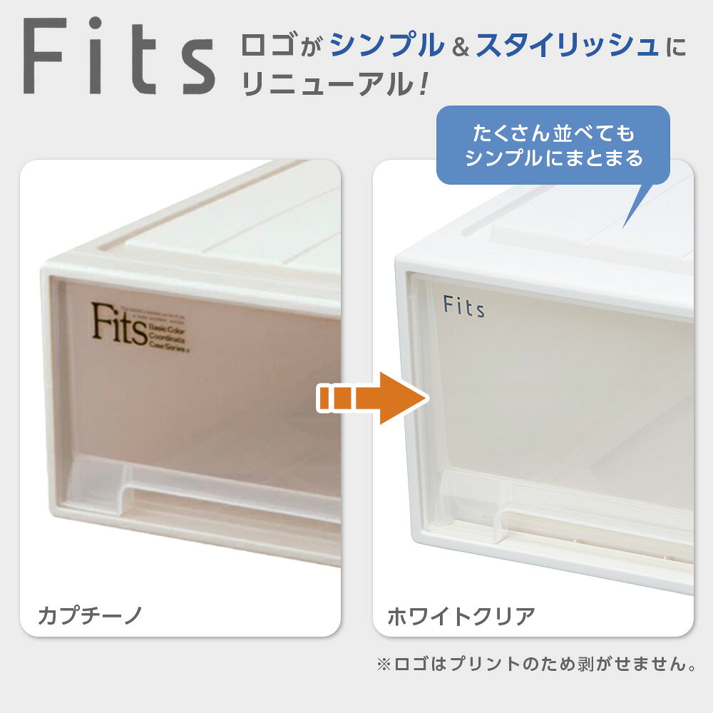 収納ケース Fits フィッツケース 74-44S 幅44×奥行74×高さ18cm ホワイトクリア 2個セット | プラスチック スリムL 幅44cm 奥行74cm 高さ18cm まとめ買い 引き出し [3]
