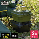 アウトドア 収納ボックス 浅型 トランクカーゴ TC-30S LOW ×2個セット グリーン/グレー/ブラック/ベージュ | コンテナボックス 浅い ハーフ 蓋...