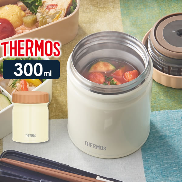 サーモス スープジャー 真空断熱スープジャー 300ml クリームホワイト(CRW) JBT-301 ｜ THERMOS スープ用 シチュー用 味噌汁 保温弁当 魔法瓶 スープ マグ 容器 弁当箱のサムネイル