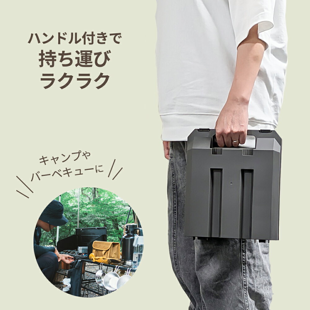 カセットボンベ収納ケース F2662 IV / GR / OL ｜ カセットボンベケース 保管 持ち運び カセットガス ケース ハンドル付き キャリーケース ハードケース 収納 運搬 キャンプ BBQ 防災 3本